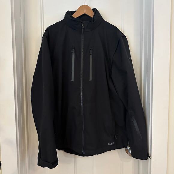 ScotteVest Men's Black Epic Travel Jacket Size XL 24 Pockets Zip Off Sleeves - Picture 3 of 15